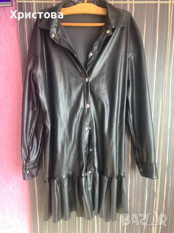 Кожена рокля, снимка 2 - Рокли - 50149956