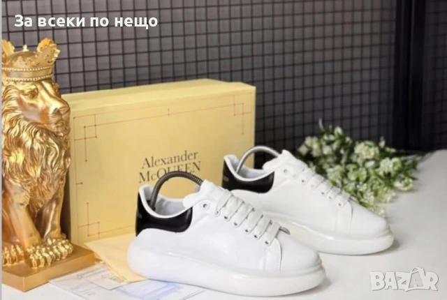 Alexander McQueen Мъжки Бели Маратонки👟Мъжки Спортни Обувки В Бял Цвят Александър Макуин Код P997