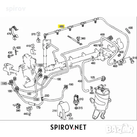 Маркуч за излишно гориво Mercedes 270 CDI OM612 OM647, снимка 2 - Части - 55733654