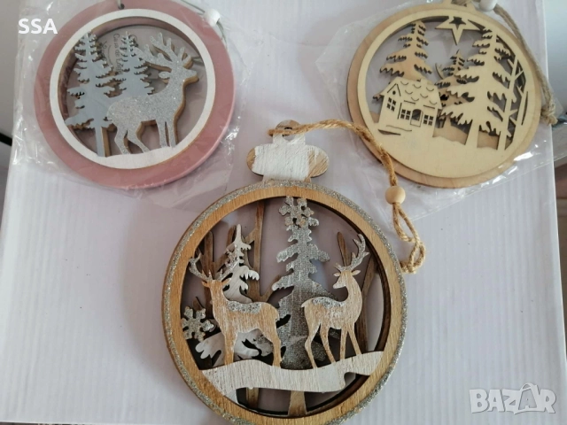 Коледни дървени играчки 