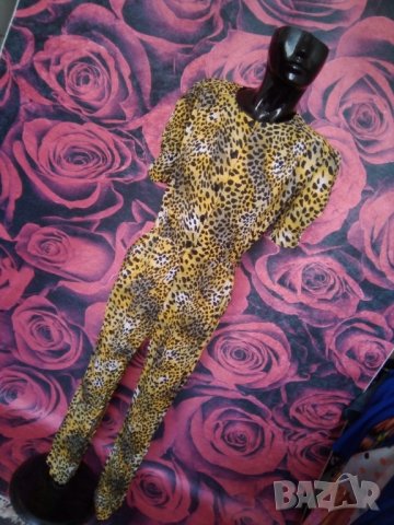 Леопардов принт дълъг гащеризон Л/ХЛ, снимка 1