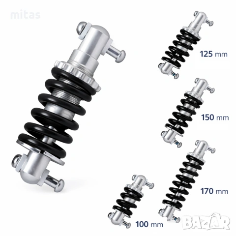 Заден амортисьор за велосипед с пружина – 100 / 125 / 150 / 170 mm, снимка 3 - Части за велосипеди - 53886713