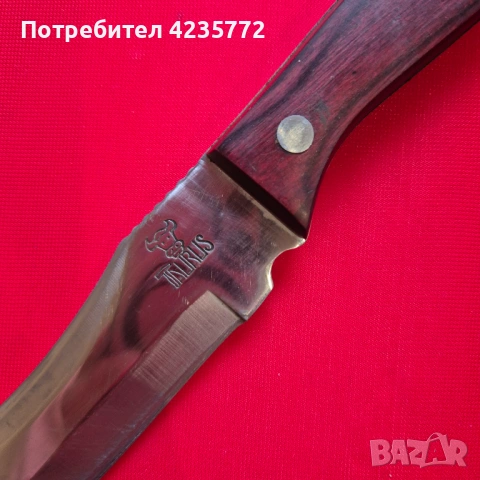 Ловен нож TAURUS стомана, дръжка сандалово дърво, кожена кания 