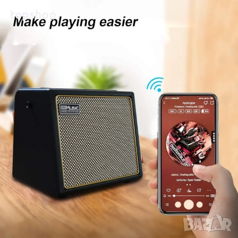 Чисто нов Coolmusic BP MINI усилвател за акустична китара, 30-ватов Bluetooth високоговорител..., снимка 2 - Други - 52083904