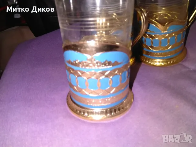 	Стакани Подстакани СССР руски 6броя -6 чаши 2вида х3бр рисувани емайл маркировка, снимка 10 - Други ценни предмети - 48870375