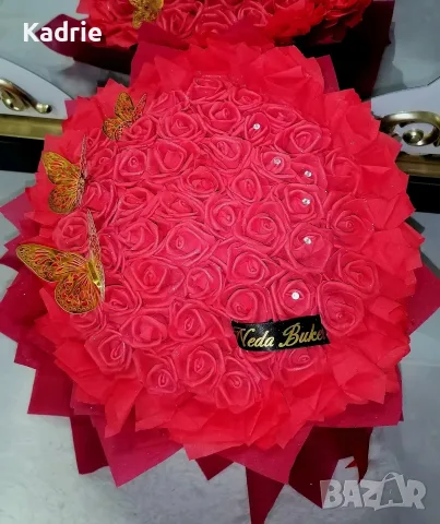вечен букет от 51 рози 🌹, снимка 5 - Подаръци за жени - 55729276
