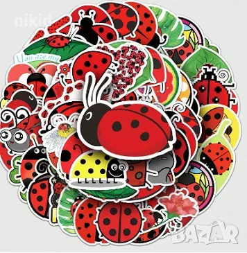 50 бр Калинка Калинки листа самозалепващи лепенки стикери украса декор ръчна изработка, снимка 2 - Други - 47358729