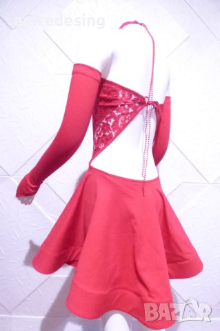 Червена детска рокля за спортни танци, снимка 5 - Художествена гимнастика - 42842731