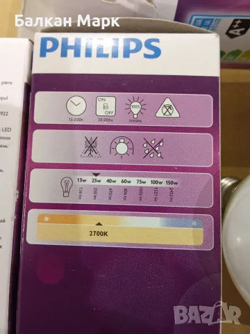 Лот 5 бр. LED крушки Philips Classic LED Luster (E14 / 2.2W / 2700K), снимка 5 - Крушки - 55922746