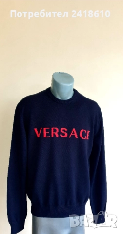 Versace  Cotton Knit Mens Size 50 /  L ОРИГИНАЛ! Мъжки Памучен Пуловер!, снимка 15 - Пуловери - 52577287