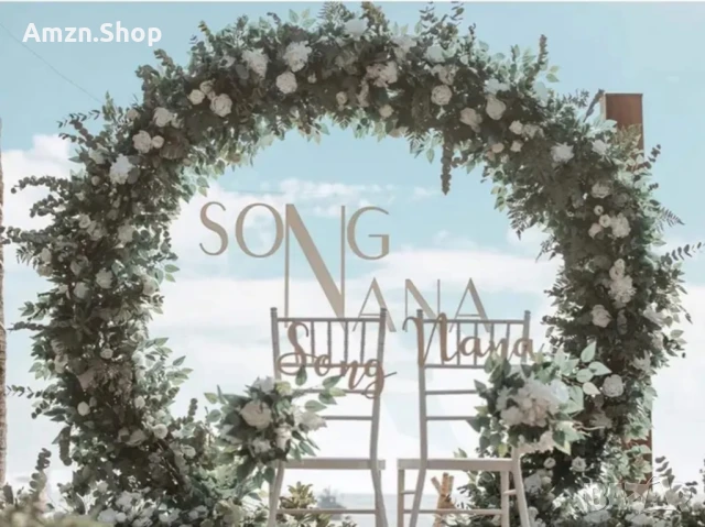 Сватбена Украса Арка Кръгла метална арка Декорация за Рожден Ден , Парти , снимка 11 - Декорация за дома - 50581365