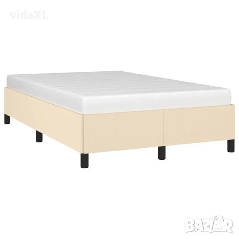 vidaXL Рамка за легло без матрак, кремави, 120x190 см, плат, снимка 4 - Спални и легла - 56146807