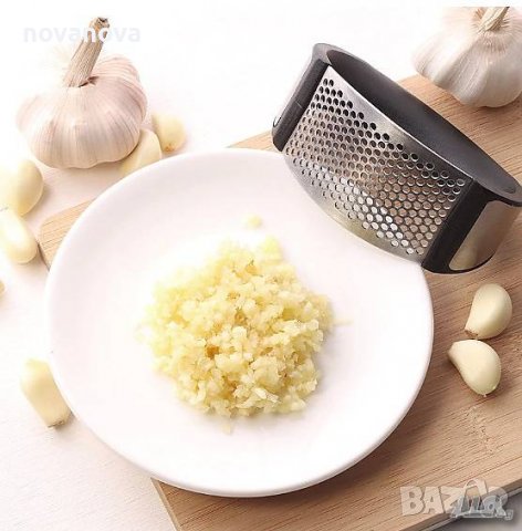 Ръчна преса за чесън от неръждаема стомана, снимка 3 - Блендери - 39433635