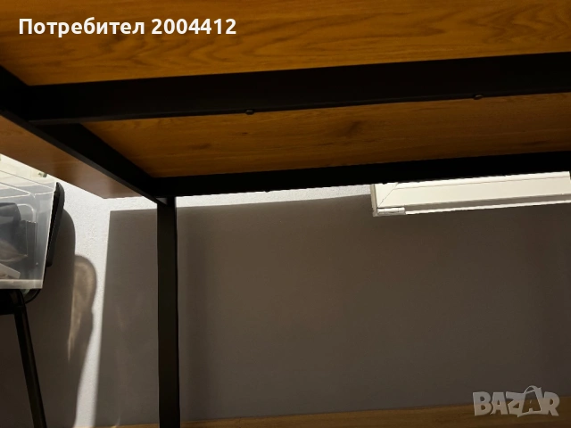 Маса AABENRAA 90x160 см – модерен дизайн, топъл дъб/черно, снимка 5 - Маси - 53961580