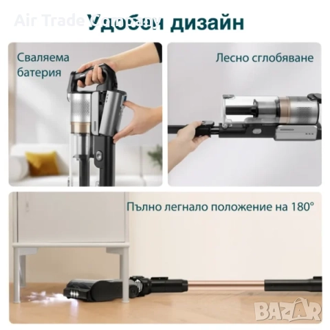 Вертикална прахосмукачка Levoit LVAC-300, черна, снимка 5 - Прахосмукачки - 51848626