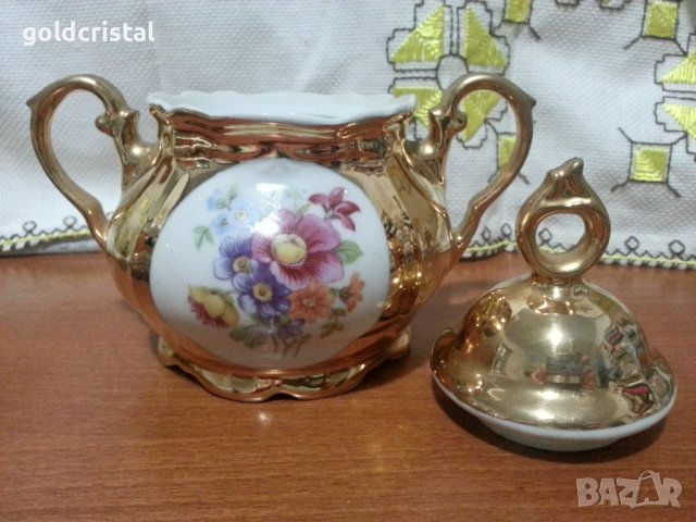 Стар български порцелан захарница , снимка 3 - Антикварни и старинни предмети - 42867886