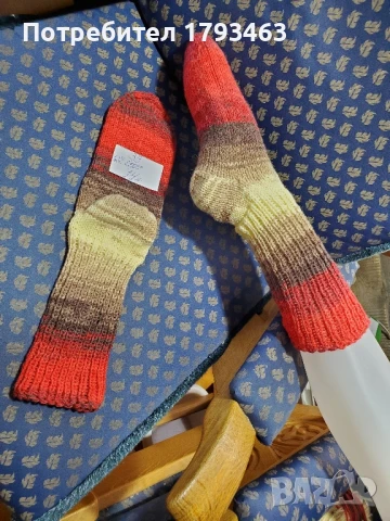 Ръчно плетени дамски чорапи размер 39, снимка 1