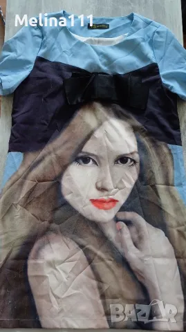 цветна рокля с щампа момиче, снимка 2 - Рокли - 50272383