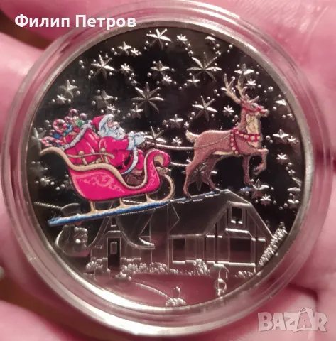 Коледно - новогодишен плакет в защитна капсула . Merry Christmas and Happy New Year, снимка 2 - Нумизматика и бонистика - 48410611