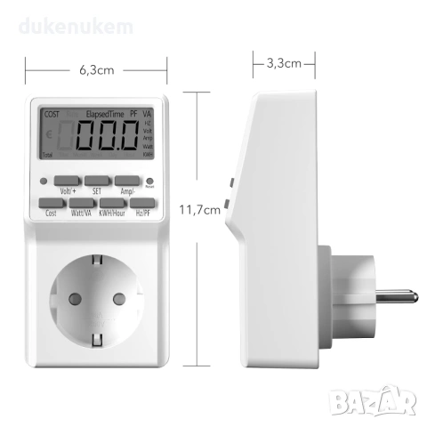 Електромер за разход на електроенергия до 3680 W – с измерване на разходи, снимка 2 - Друга електроника - 53382283