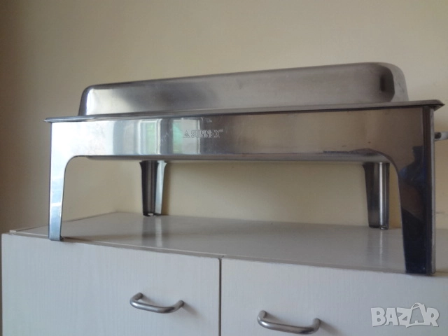 Голяма иноксова тава с капак и стойка, снимка 3 - Съдове за готвене - 52793764