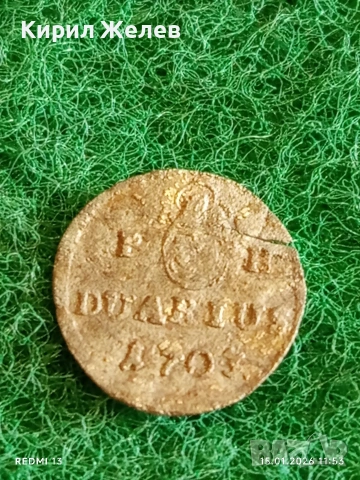 Сребърна монета Дуариус 1703г. Леополд първи Кремниц Унгария 52954