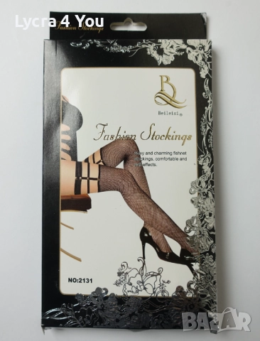 Fashion Stockings S/M чорапи ситна мрежа с ластик, снимка 2 - Дамски чорапи - 52239794