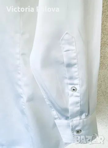 Бяла риза JACQUES BRITT, гладък памук, снимка 12 - Ризи - 47365816
