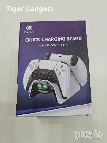 Зарядна станция Fachixy за 2 PS5 контролера, бързо зареждане за 2 часа, USB-C, снимка 7 - Аксесоари - 55728274