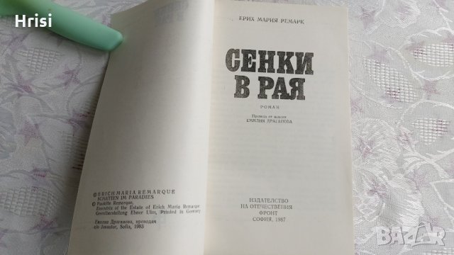 Сенки в рая-Ерих Мария Ремарк, снимка 2 - Художествена литература - 31904740