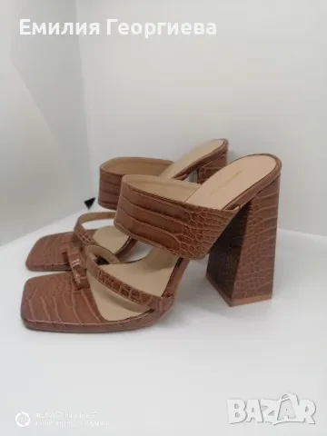 Дамски чехли с дебел ток - номер 39/40