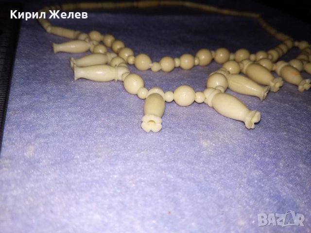СЛОНОВА КОСТ Старо КОЛИЕ ОГЪРЛИЦА ИЗКЛЮЧИТЕЛНО ФИНА РЪЧНА МАЙСТОРСКА ИЗРАБОТКА РЕТРО АРТ БИЖУ 34720, снимка 8 - Антикварни и старинни предмети - 39140227