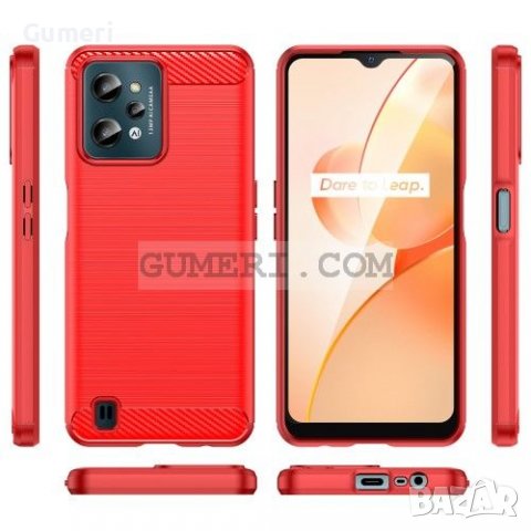 Realme C31 - Противоударен Силиконов Гръб - Карбон, снимка 2 - Калъфи, кейсове - 37536240