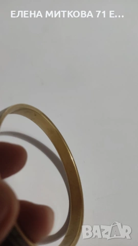 Стара гривна от месинг и естествен седеф, снимка 4 - Гривни - 53013710