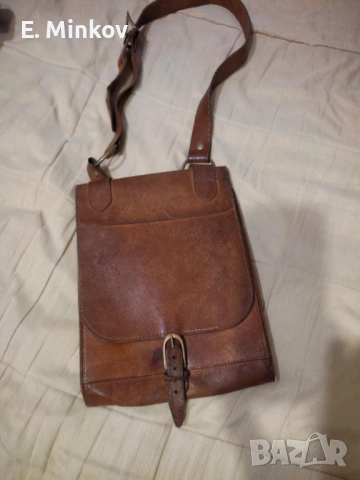Мъжка кожена ретро чанта