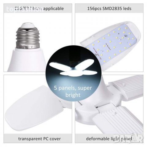 Сгъваема LED Лампа , снимка 3 - Лед осветление - 36917474