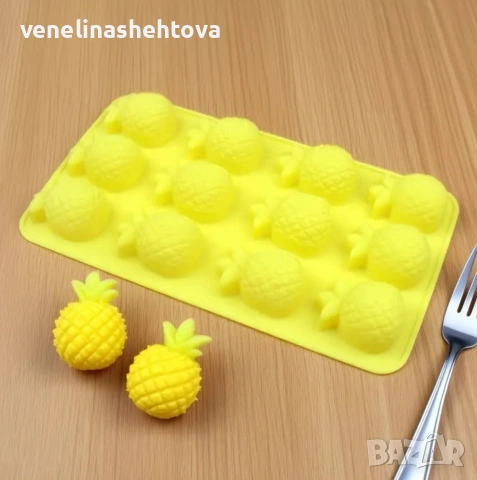 12 броя ананаси ананас силиконов молд форма свещи гипс сапун смола фондан за декорация на торта 
