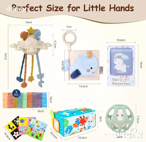 TYRY.HU Сензорни играчки за бебета, картички за важни етапи, 5 в 1, снимка 7 - Образователни игри - 51338550