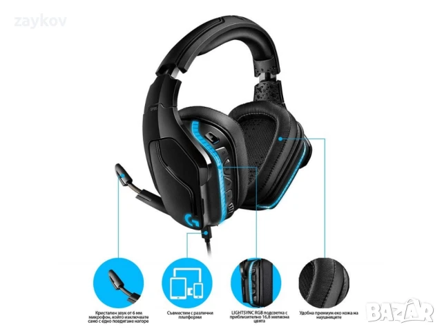 Logitech G935, Black слушалки, снимка 8 - Слушалки, hands-free - 50737456