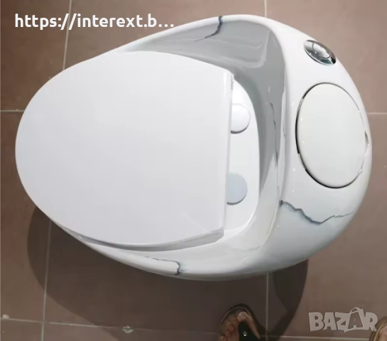 Дизайнерски моноблок с ергономична форма/ бял мрамор, снимка 2 - Други - 54073432