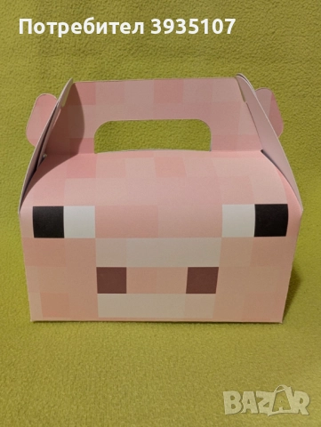 Кутийка за лакомства и подаръци Майнкрафт прасе,Крийпър, снимка 2 - Други - 52416443