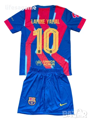 Детски футболен екип Барселона Ямал комплект Barcelona тениска Yamal 10