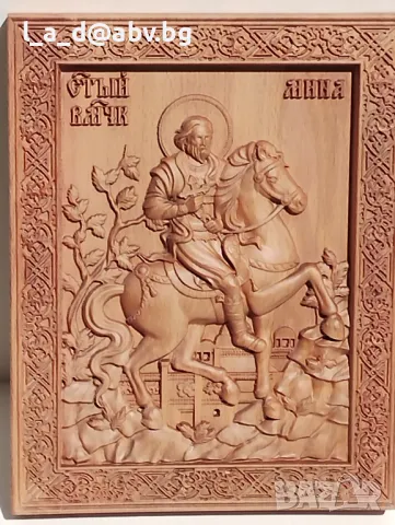 Икона на Света Мъченица Дария - авторска дърворезба, снимка 5 - Икони - 50247912