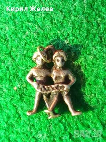 СТАР Сребърен ЗОДИАКАЛЕН АРТ МЕДАЛЬОН ЗОДИЯ БЛИЗНАЦИ СРЕБРО 800 ФИГУРАЛЕН АСТРОЛОГИЧЕН ПЕНДАНТ 25427