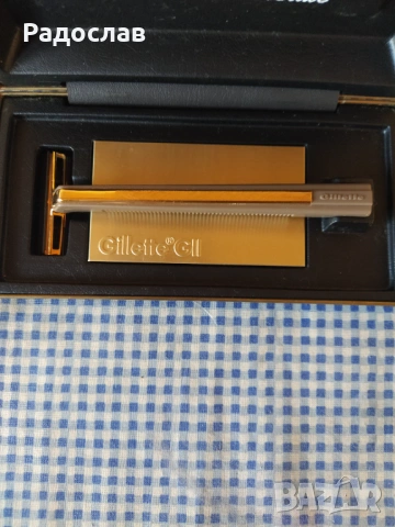 стара позлатена самобръсначка Gillette de Luxe, снимка 3 - Мъжка козметика - 54316202