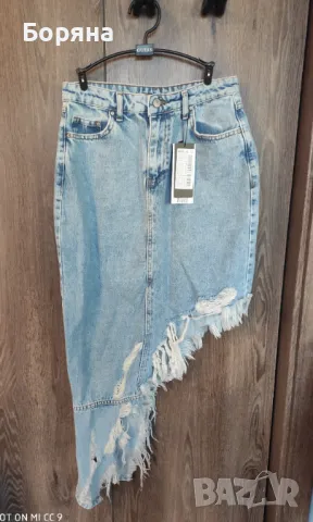 Trendyol нова с етикет асиметрична дънкова пола, снимка 5 - Поли - 49062945