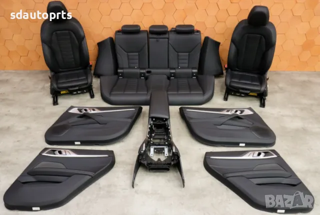 НОВ К-т Sport Салон BMW i4 G26 M50 Черна Кожа Сив Шев Leather Vernasca MAH7