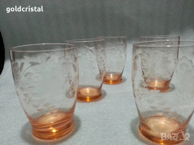 ретро стъклени чаши цветно стъкло , снимка 6 - Антикварни и старинни предмети - 51628940