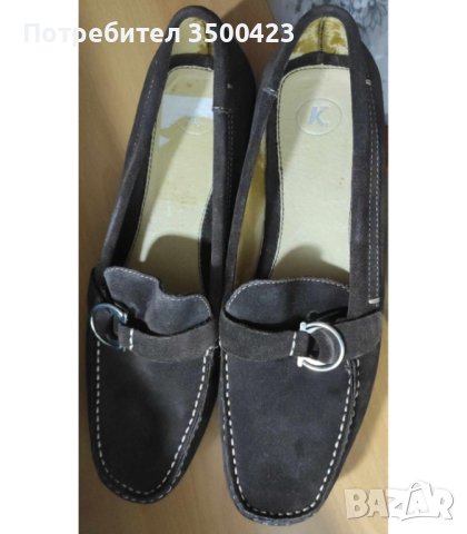 Удобни дамски мокасини, кафяви, велур, снимка 1 - Дамски ежедневни обувки - 42475328