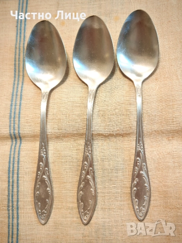Големи Оригинални Руски Соц СССР Дълбоко Посребрени Лъжици
